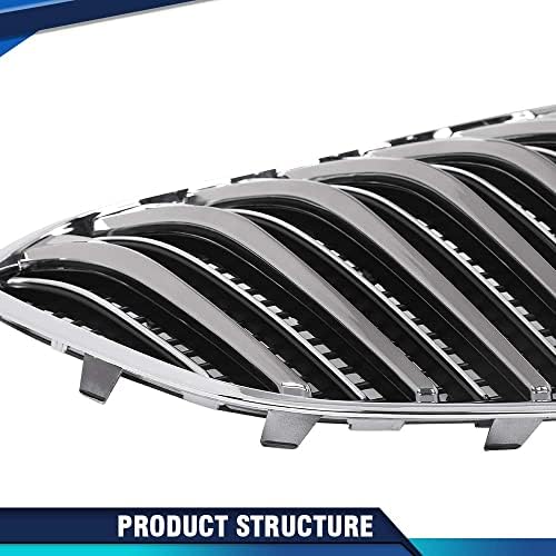 PIT66 Chrome Front Bumper Grille Grill Compatible with Buick Lacrosse 2014 2015 2016 Chrome 90766426 GM1200705