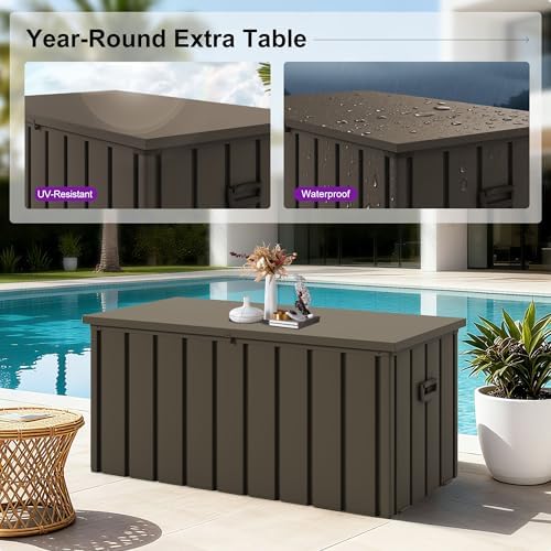 purple leaf outdoor deck box 100 gallon, waterproof, package contents