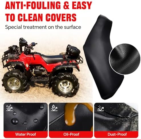 CHEDA Seat Cover Fit Honda Foreman 400-450 1997-2004, Black | Waterproof Leather, Without Console Lid