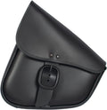 Black Leather Motorcycle Swingarm Bag for Softail/Triangulated Swingarm Models - Matte Black Buckle - Made in USA by Willie & Max [59893-00]