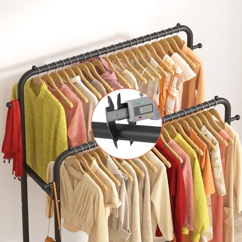laiensia double rods garment rack with wheels, clothing, package contents