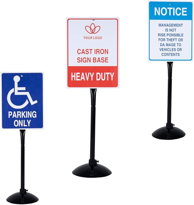 Heavy Duty Cast Iron Sign Post and Base Kit - Image 2