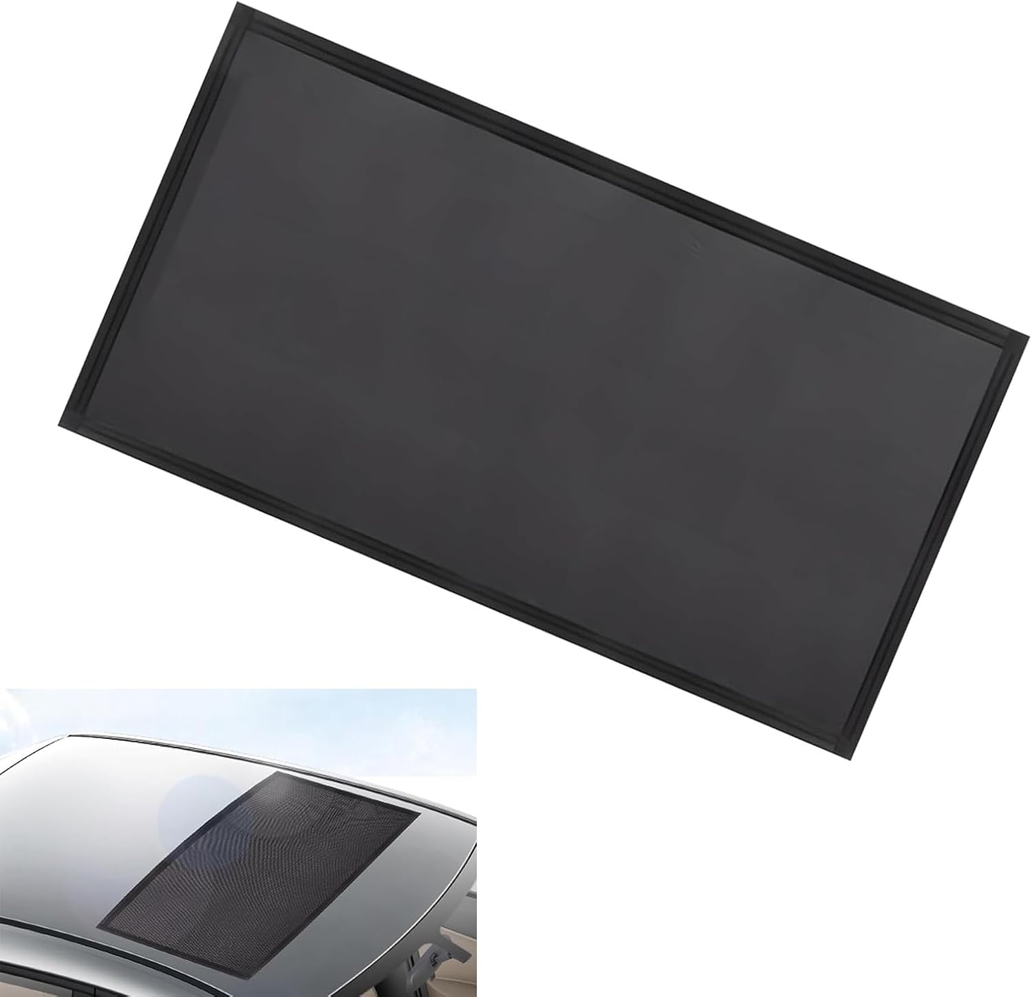 Car Sunroof Cover, Breathable Mesh Car Sunroof Sun Shade, 39.4In x 25.6In Roof Sunshade Cover, Universal Automotive Sun Protection Accessories (Black)