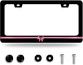 Pink License Plate Frame Cute License Plate Stainless Steel Black Funny License by GORSNKYE