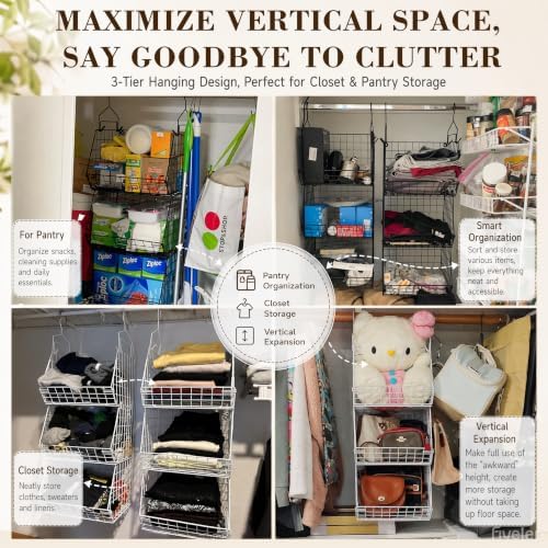 x-cosrack 3-tier hanging closet organizer, laundry room organization, package contents