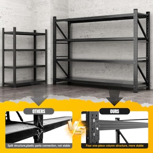 miiiko 79" w garage storage shelving unit,6000lbs heavy, front angle view
