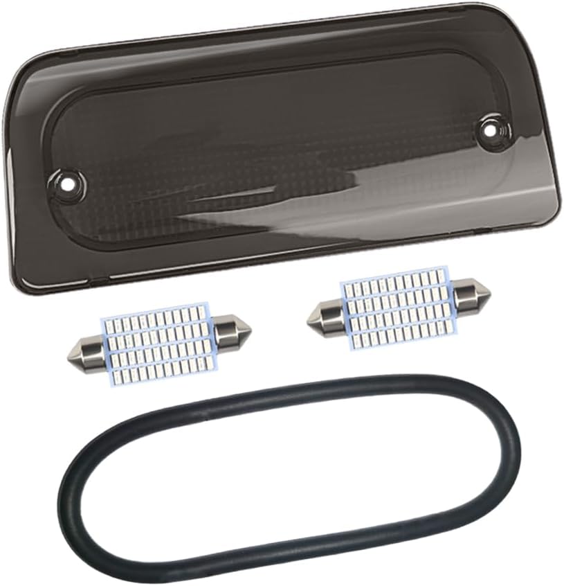3rd Third Brake Light Lens Smoked Cover with Seal Gasket Extended Cab Only Compatible with 1994-2003 Chevy S10 GMC Sonoma 1997-2000 Isuzu Hombre High Mount Stop Lamp Assembly