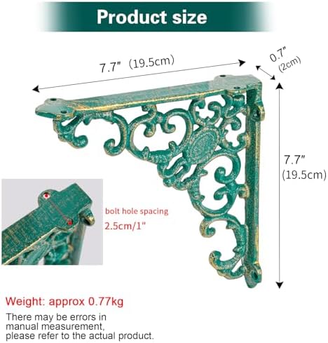 sungmor vintage cast iron shelf brackets - 2, side view