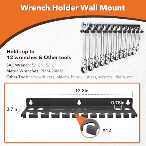 wall mount tool organizer set,include screwdriver organizer,9mm-24mm wrench shown in use