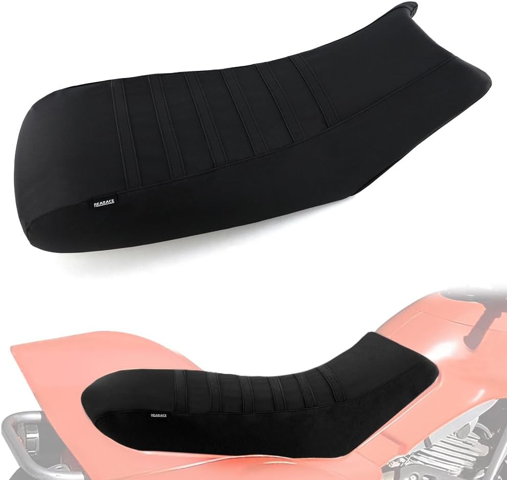 Non-Slip Gripper Seat Cover Fit for TRX 300 EX Sportrax 1993-2006 | PVC Leather Waterproof & Abrasion Resistant, Raised Center for Enhanced Grip, OEM Replacement, No Sponge Included