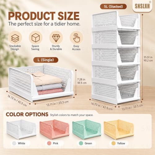 snslxh closet organizers and storage, 5 pack stackable, package contents