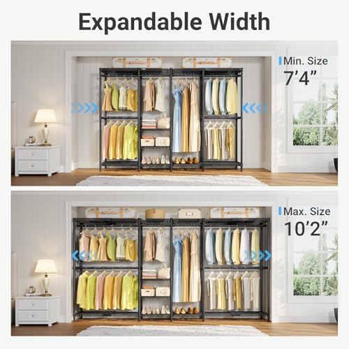 vipek x4 expandable heavy duty clothes rack wardrobe, close-up detail