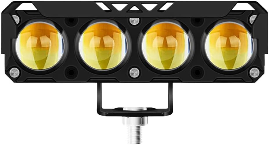 Motorcycle 12V LED Work Light Dual Color Running Light Spot Light Fog Light Compatible With Car Driving Headlight Lamp