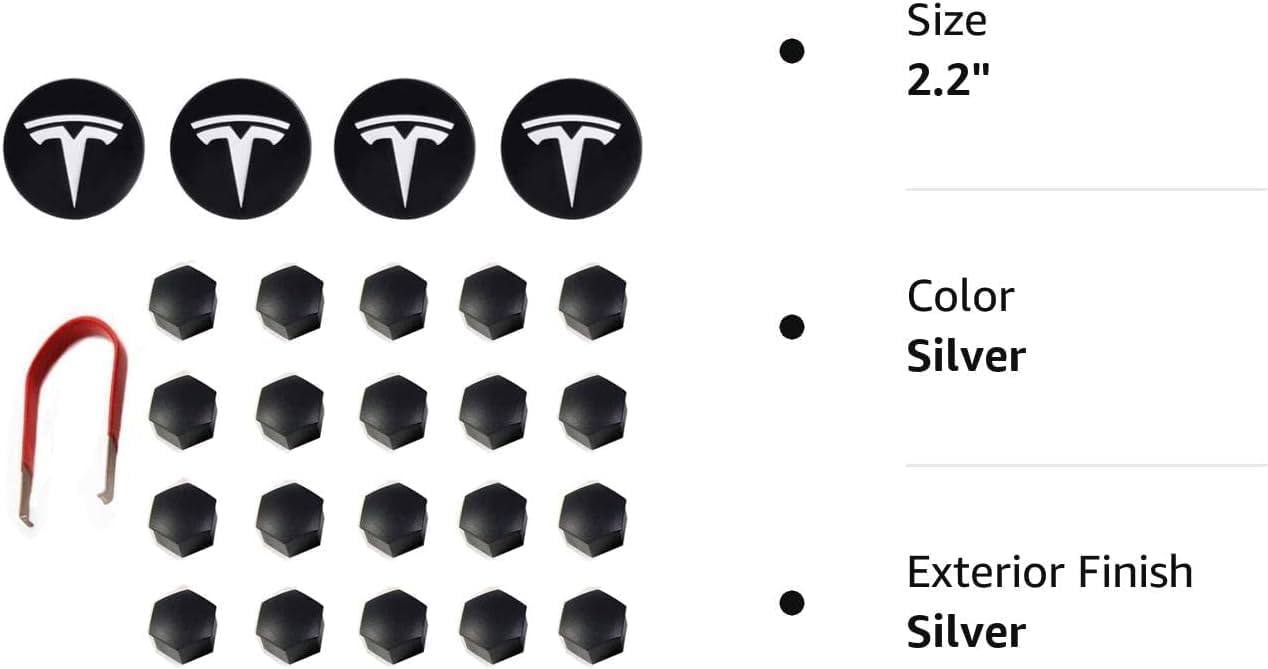 for Tesla Model 3 Y S X Wheel Hub Caps Center Cover Silver Matte (4PCS) Modification Hubcaps for Tesla Accessories