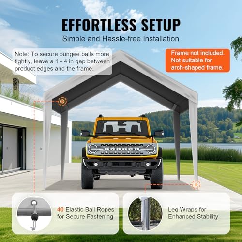 vevor carport replacement canopy cover 10 x 20, package contents