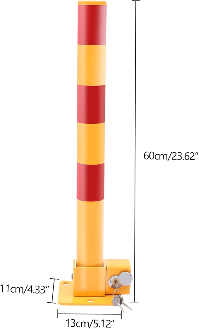 23In Q195 Iron Pipe Safety Bollard Yellow & Red Parking Barrier, Automatic - Image 5