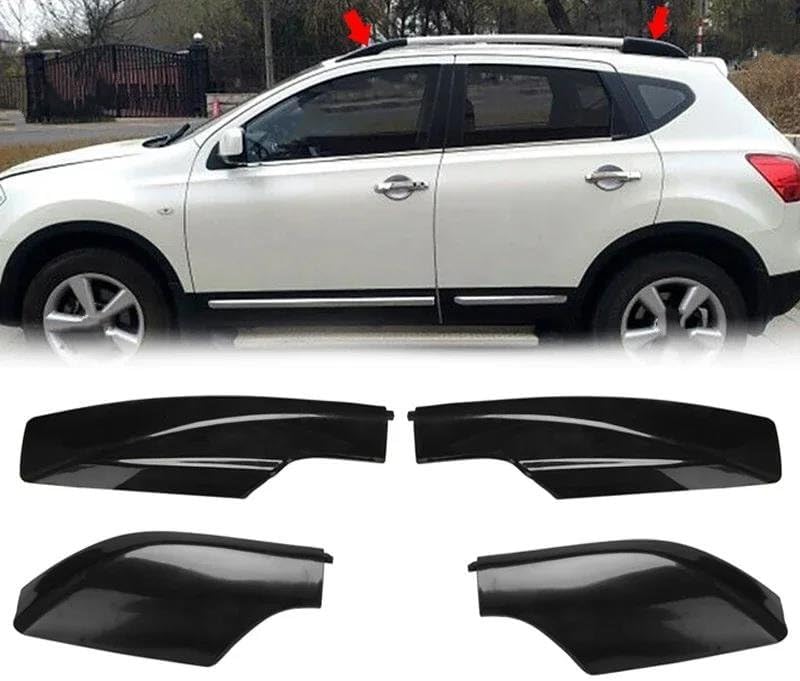 for Nissan for Qashqai 2008 2009 2010 2011 2012 2013 2014 2015 1/4pcs Roof Rack Rail Bar End Cover Shell Luggage Carrier Cargo(1 pc Rear Right)