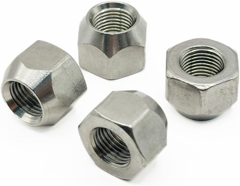 MIGHTY FASTENERS 304 Stainless Steel Open Cone Wheel Nuts, 1/2"-20 Thread, Ideal for Trailers and RVs, Corrosion Resistant, 10-Pack