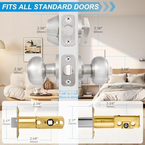 plustool 4 pack exterior door lock set, satin, close-up detail