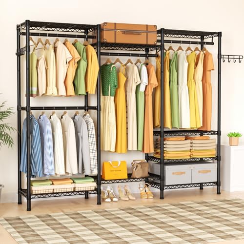 golpart heavy duty clothes rack metal wardrobe with shown in use
