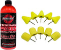 Renegade Products Wheel Window Polishing Bundle – Pro Red Liquid Metal Polish with 1/8" Foam Polishing Cones & Barrels – Drill Attachment Kit for Aluminum & Stainless Steel for Wheels & Tight Spaces