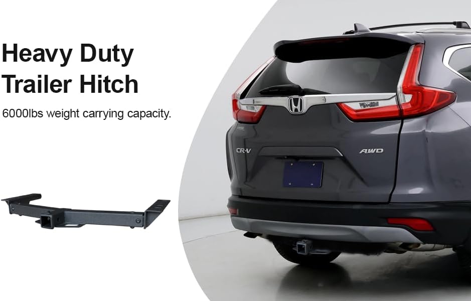 Class 3 Trailer Hitch Black Compatible with 2017-2025 CR-V 2” Hitch Receiver (Except EXL)