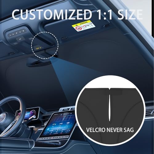 Windshield Sun Shade for Jeep Renegade 2015-2024 - 4 Layers SunShade Compatible with Jeep Renegade Foldable Front Window Sunshade Sun Visor Protector Block UV Rays Keep Your Car Cooler Car Accessories