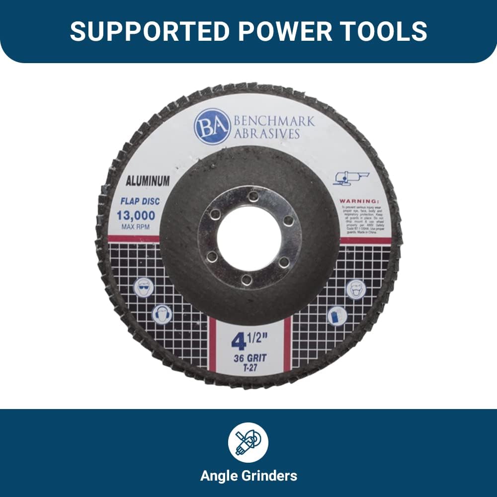 benchmark abrasives 4.5" x 7/8" premium stearate coated, package contents