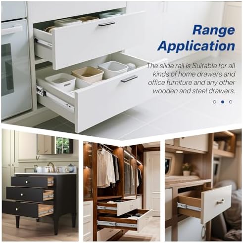 6 pairs 22 inch soft close drawer slides, package contents