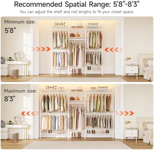 onbrill h3 plus expandable wall mounted closet system, side view