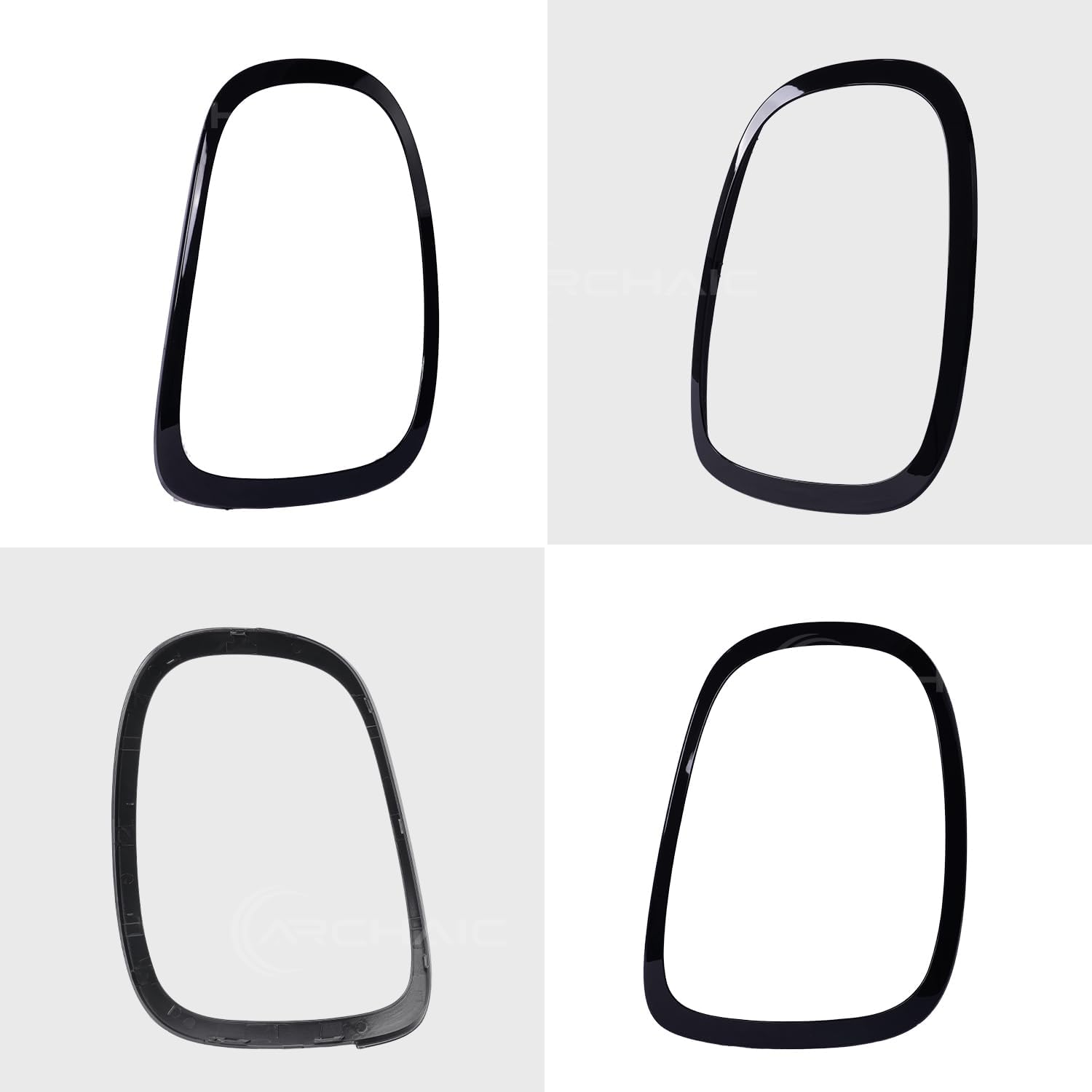 Archaic Rear Tail Light Cover Bezel Surround Trim Compatible with Mini Cooper F55 F56 F57 Hatchback/Convertible 2014-2024, ABS Taillight Ring,Glossy Black,Pair