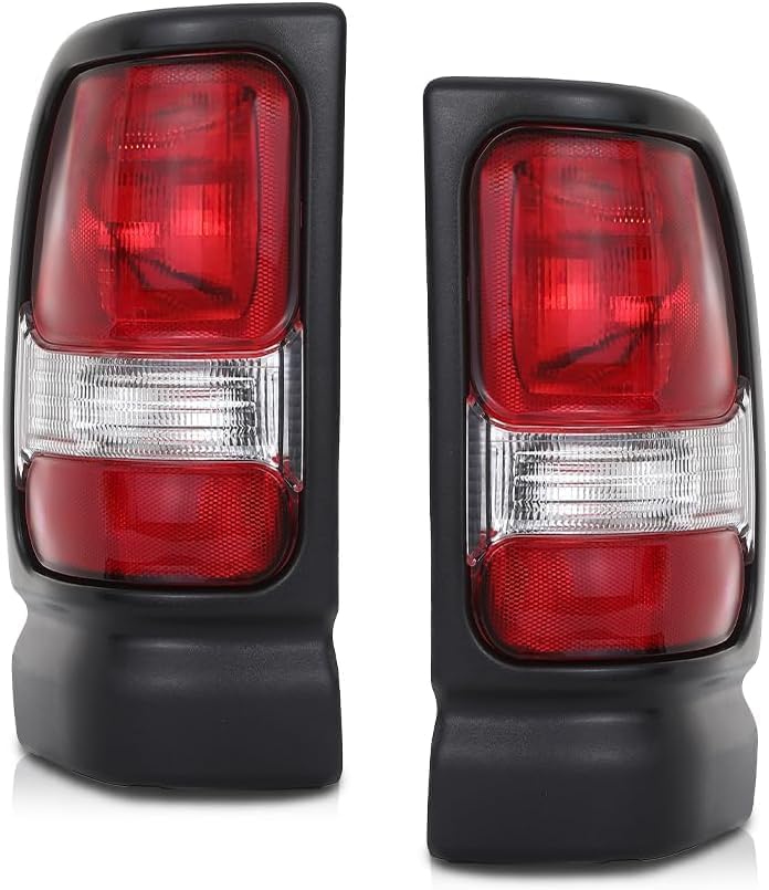 PIT66 Tail Lights Assembly Fit Dodge Ram 1500 2500 3500 Truck 1994-2002 | Fit Dodge Ram 1500 2500 3500 Truck 1994-2002 Rear Lights Lamps Drive & Passenger Side Red Lens Reverse light Smoke Lens