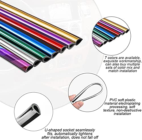 20 Pieces Car Air Conditioner Decoration Strip for Vent Outlet, Universal Waterproof Bendable Air Vent Outlet Trim Decoration, Suitable for Most Air Vent Outlet, Car Interior Accessories (Red)