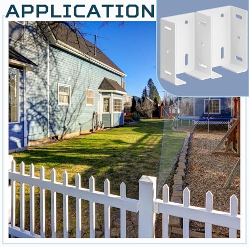 hicarer 16 pcs aluminum vinyl fence brackets with showing dimensions