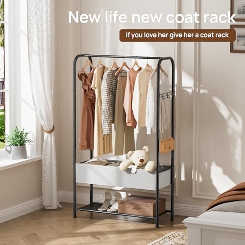 golpart freestanding metal garment rack - heavy duty showing dimensions