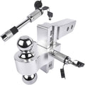 Adjustable Trailer Hitch for 2-Inch Receiver with 6-Inch Drop or Rise, Compatible with 2-Inch and 2-5/16-Inch Trailer Balls, 12500 lbs GTW Capacity
