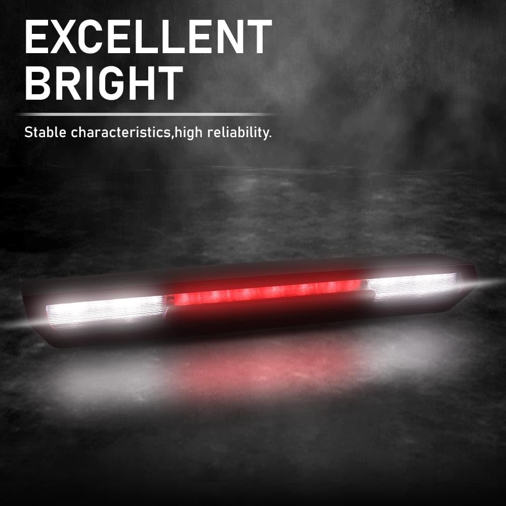 ALLGOOD LED 3rd Brake Lights Lamp w/o Harness & Camera Red Compatible with Chevy Silverado GMC Sierra 2019-2023 84419006