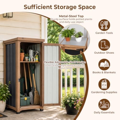 petscosset small outdoor storage cabinet waterproof with metal, close-up detail