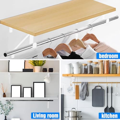 pisman heavy duty closet rod bracket adjustable 4-pack on a desk or shelf