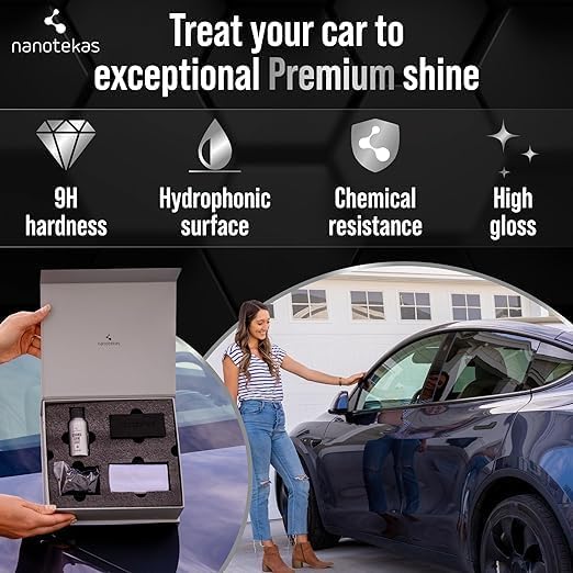 Nanot ekas Ceramic Shine Coating Car, Nano 9H Hydrophobic Coating for Car Body Paint Protection, 50 ml