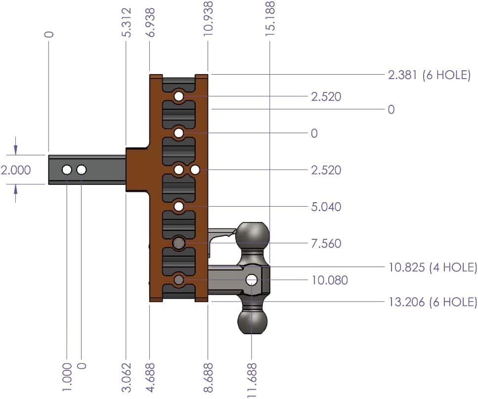 GEN-Y Hitch Offset Tow Hitch for 2" Receiver - 5" Rise/7.5" Drop with 6 Adjustable Positions, Hitch Only, 10,000 lbs Towing Capacity, 1,500 lbs Tongue Weight, Silver