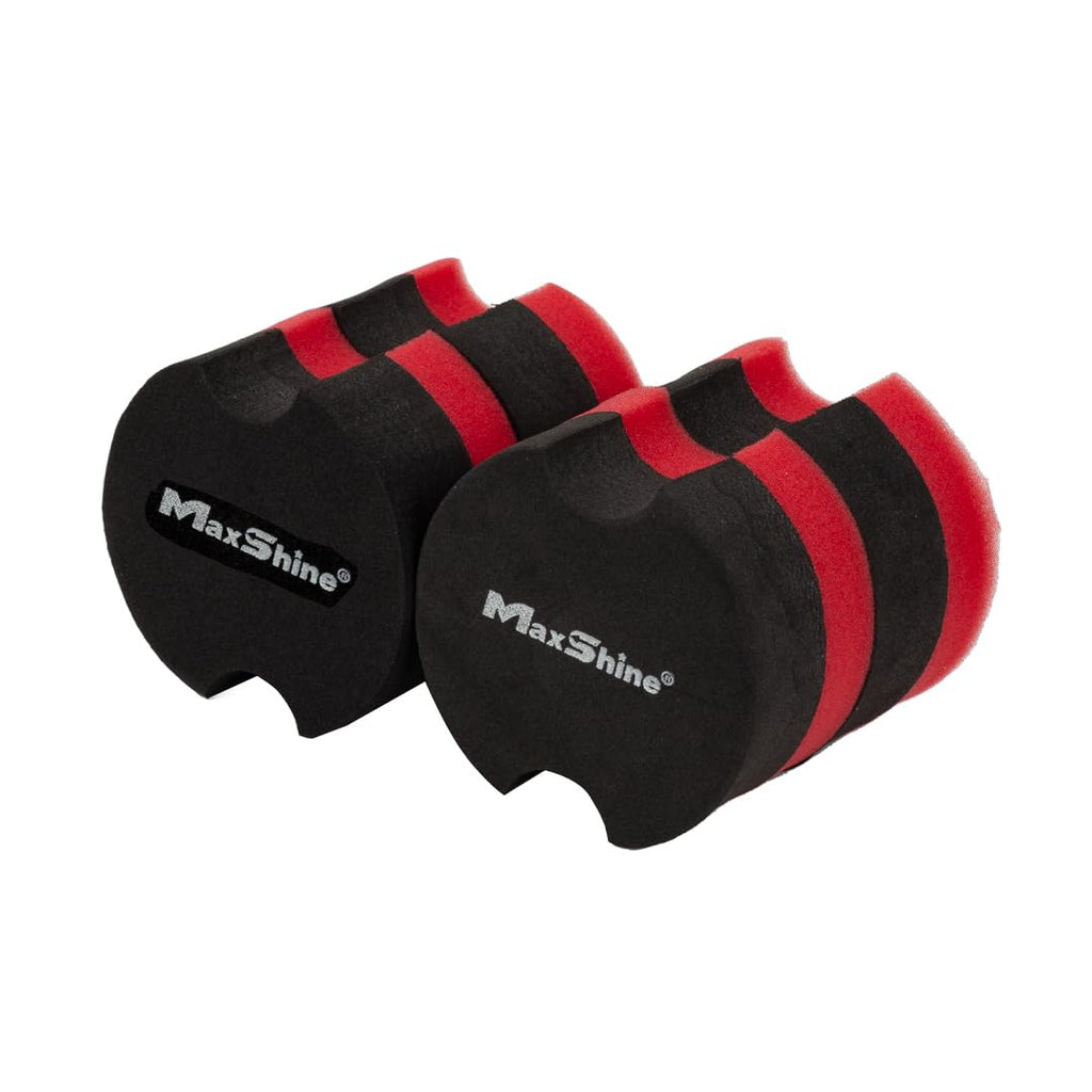 Maxshine Wax Applicator Pad | 2.9 Inch, Grey & Red, EVA Dual-Layer Foam | Ergonomic Grip, Scratch-Free, Washable | for Car Wax, Sealant & Dressing Application