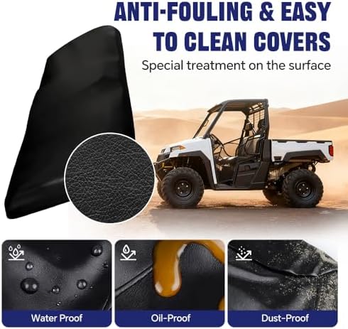 PIT66 Leather Seat Cover, Compatible with Polaris 400 EV Midsize 2010-2014 | Fit Polaris 500 Midsize 2011-2013/ Fit Polaris Ranger 570 Midsize 2014-2019/ Fit Polaris 800 Midsize 2012-2014 Seat Covers