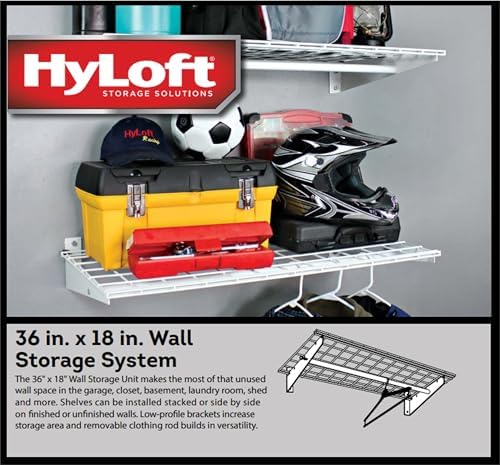 hyloft 2-pack heavy duty steel wall garage shelving, side view