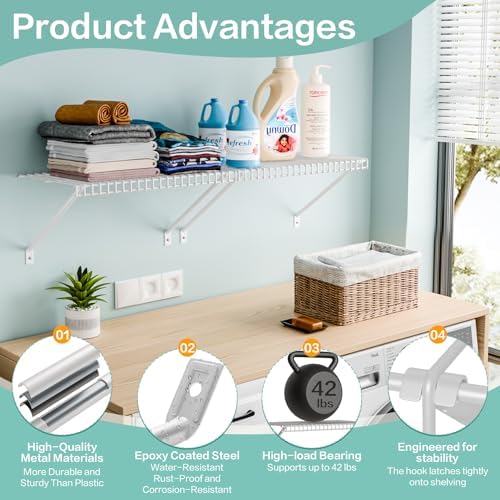 support brackets for wire shelving 12in wire shelf, package contents