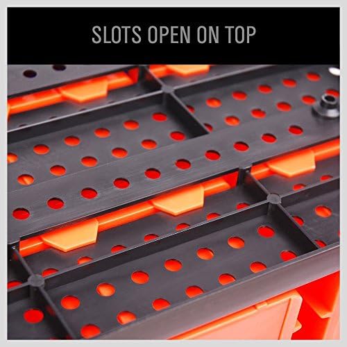 horusdy wall mounted storage bins parts rack 30pc on a desk or shelf