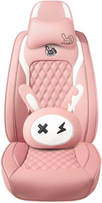 cute bunny seat cover 5 set with waterproof, close-up detail