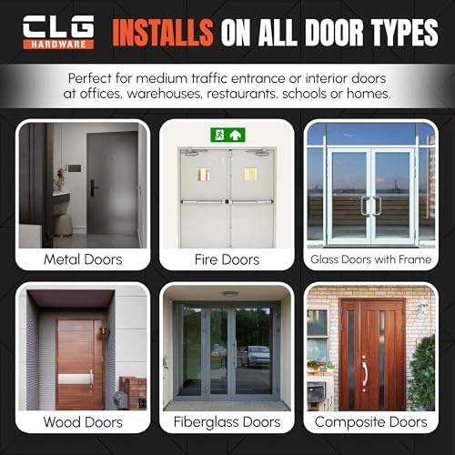 clg hardware medium duty automatic door closer shown in use