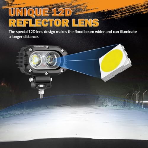 auxbeam 4 inch led pod, r4 series square shown in use