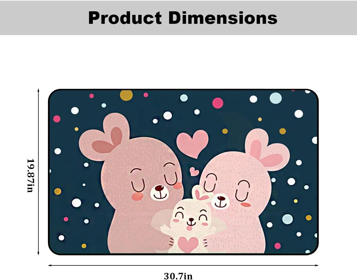 Magnetic Car Window Shade for Baby, Cartoon Pattern Automotive Side Window Blackout Curtain, Vehicle Sun Shade UV Privacy Protection Heat Blocking Cover, Universal Fit (Rabbit)